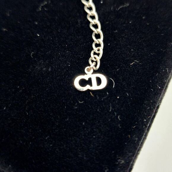 CHRISTIAN DIOR #2 Trotter Necklace Pink/Silver Tone Metal - Picture 3 of 9